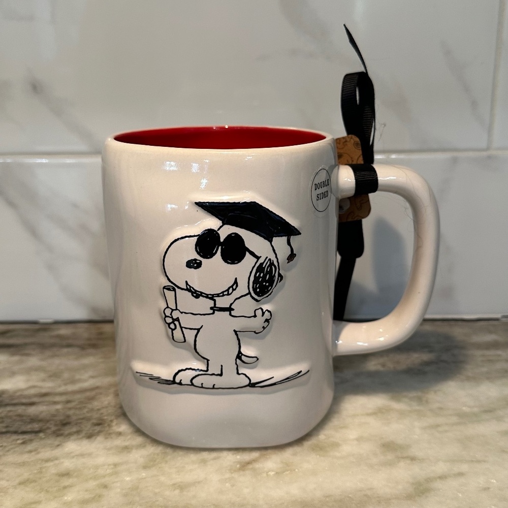Peanuts x Rae Dunn 2025 Snoopy YOU DID IT! Graduation 18 oz MUG NEW Grad Beagle